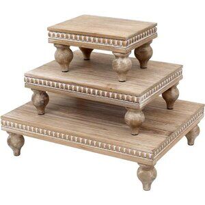 Wooden Riser for display, Natural, Set of 3